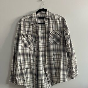 Faded Glory Monochrome Plaid Shirt
